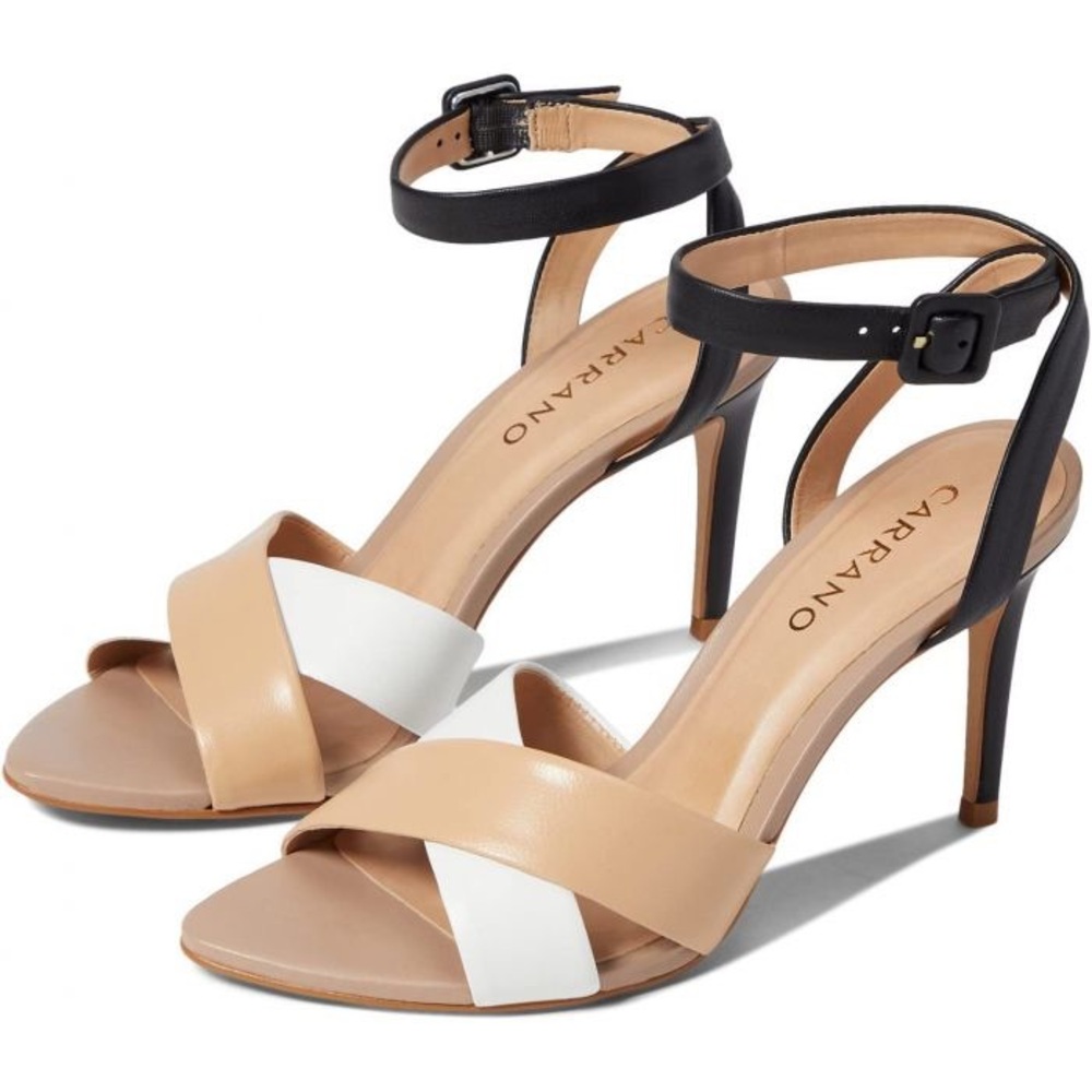 Carrano Amara Leather Sandal nude/black/white 10